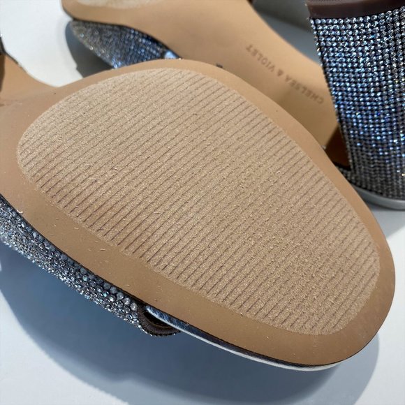 CHELSEA & VIOLET SILVER RHINESTONE HEELS - Picture 7 of 9
